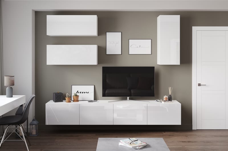 Badachro Tv-Möbelset 41x240 cm - Vit - Möbler - Tv möbel & mediamöbel - TV-möbelset