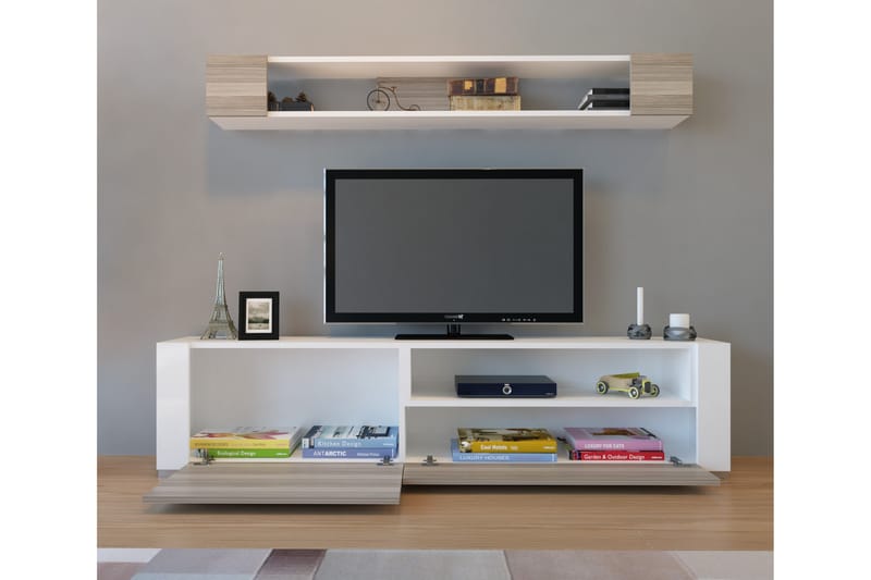 Decorotika Tv-bänk med Vägghylla - Vit - Möbler - Tv möbel & mediamöbel - TV-möbelset