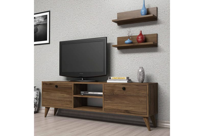Divieto Tv-möbelset 150 cm - Mörkbrun/Svart - Möbler - Tv möbel & mediamöbel - TV bänk & mediabänk