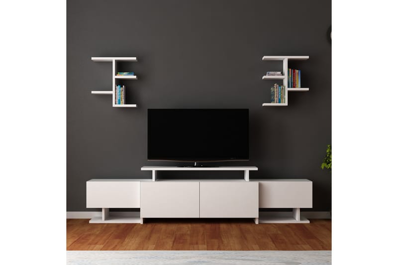 Duitscher TV-Möbelset 180 cm - Vit - Möbler - Tv-möbler & mediamöbler - TV-möbelset