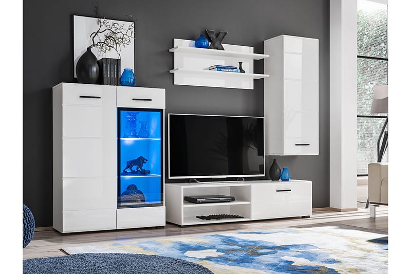 Encinosola TV-möbelset LED-belysning - Vit - Möbler - Tv möbel & mediamöbel - TV-möbelset