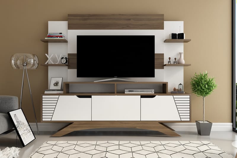 Hejde TV-Möbelset 149 cm - Brun/Vit - Möbler - Tv-möbler & mediamöbler - TV-möbelset