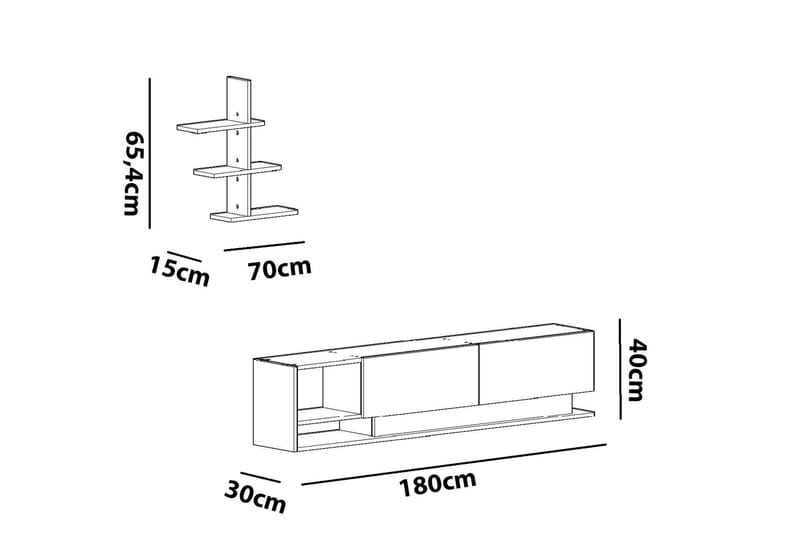Hejde TV-Möbelset 180 cm - Vit - Möbler - Tv-möbler & mediamöbler - TV-möbelset