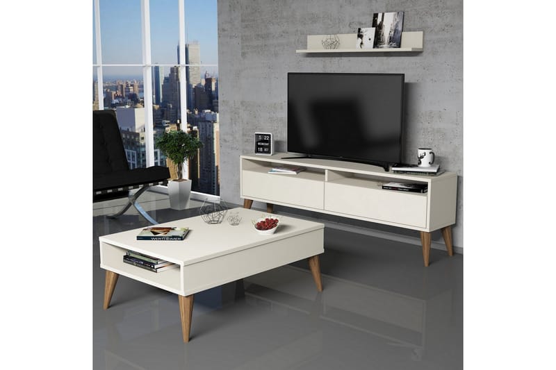 Hoptrup Vardagsrumsset 150 cm - Vit - Möbler - Tv-möbler & mediamöbler - TV-möbelset