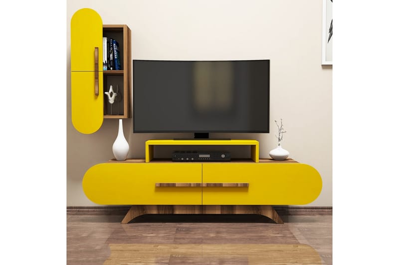 Hovdane TV-Möbelset 145 cm - Brun/Gul - Möbler - Tv möbel & mediamöbel - TV-möbelset