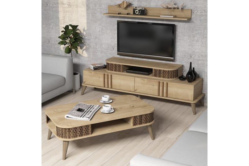 Hovdane TV-Möbelset 168 cm - Beige - Möbler - Tv möbel & mediamöbel - TV-möbelset