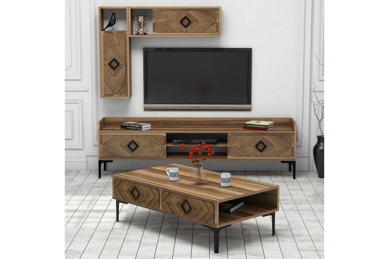 Hovdane TV-Möbelset 180 cm - Mörkbrun - Möbler - Tv möbel & mediamöbel - TV-möbelset