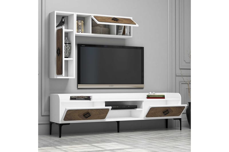 Hovdane TV-Möbelset 180 cm - Vit/Brun - Möbler - Tv möbel & mediamöbel - TV-möbelset