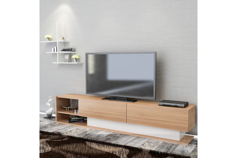 Lofita Tv-bänk - Vit/Teak - Möbler - Tv möbel & mediamöbel - TV-möbelset