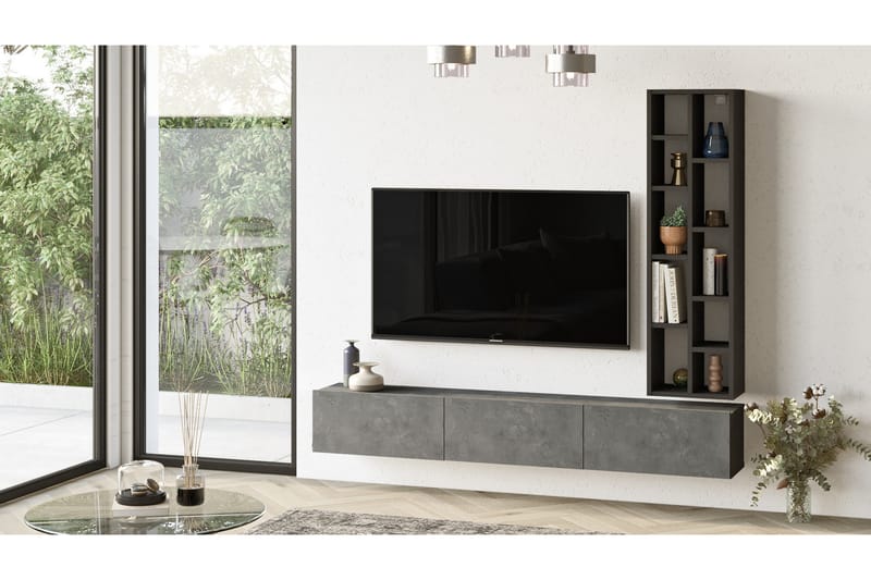 Lozyno Tv-möbelset 175 cm - Silver/Svart - Möbler - Tv möbel & mediamöbel - TV bänk & mediabänk