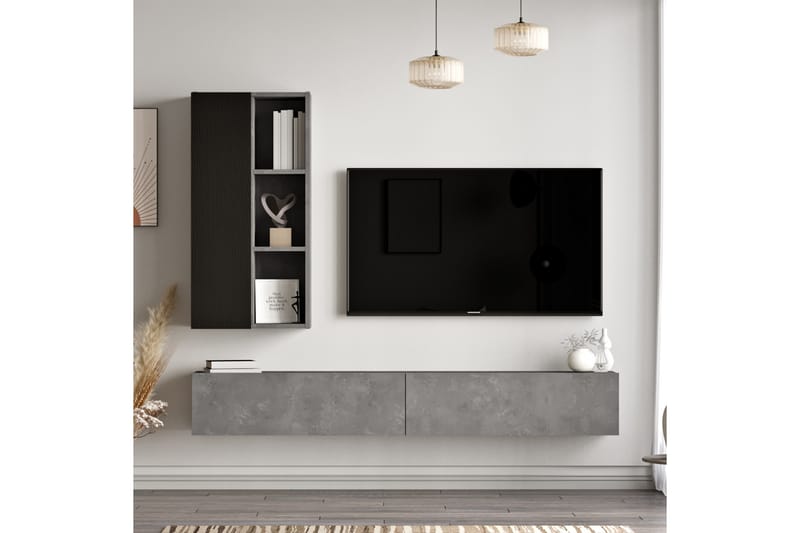 Lozyno Tv-möbelset 175 cm - Silver/Svart - Möbler - Tv-möbler & mediamöbler - TV-möbelset