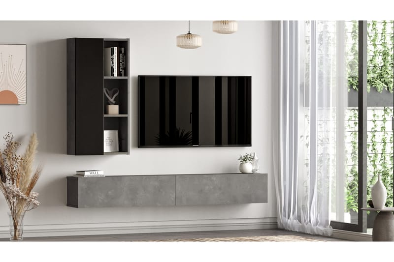 Lozyno Tv-möbelset 175 cm - Silver/Svart - Möbler - Tv-möbler & mediamöbler - TV-möbelset
