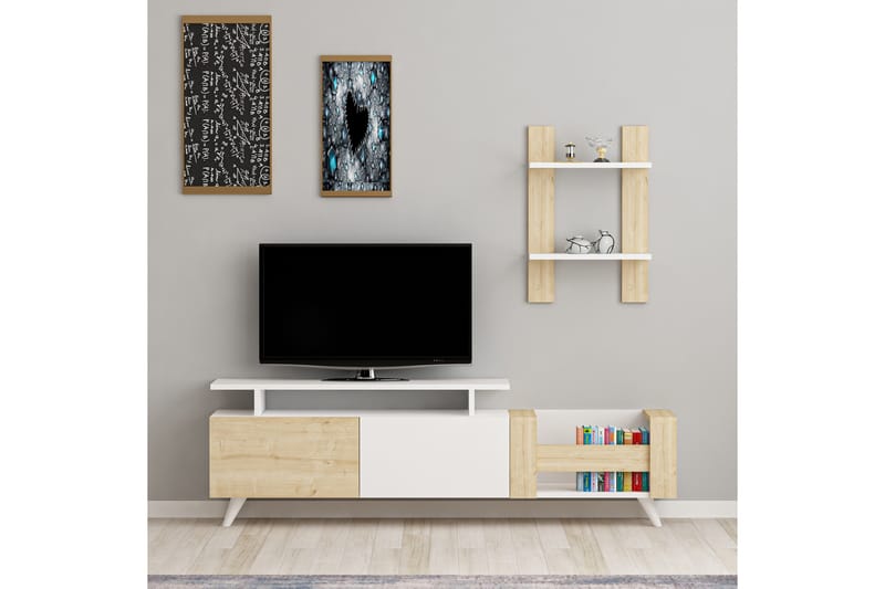 Maesha TV-Möbelset 140 cm - Ek/Vit - Möbler - Tv möbel & mediamöbel - TV-möbelset
