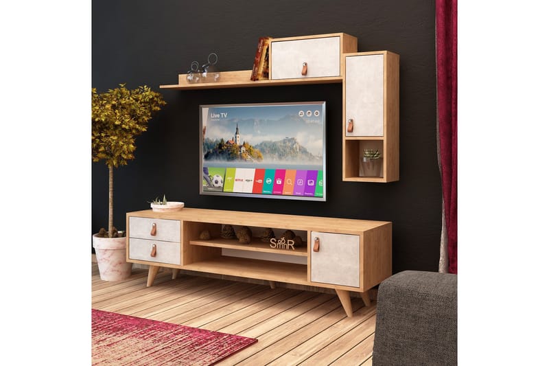 Mod Design Mediaförvaring - Trä/Vit - Möbler - Tv möbel & mediamöbel - TV-möbelset