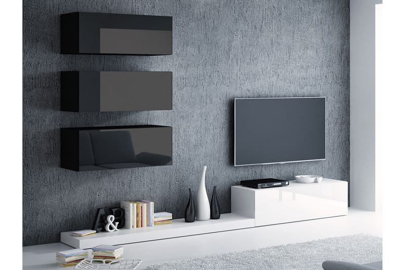 Pixel TV-möbelset 300x42x190 cm - Grå/Vit - Möbler - Tv möbel & mediamöbel - TV bänk & mediabänk