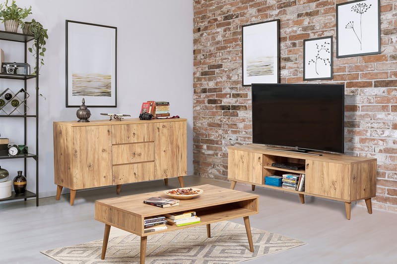 Rakered Vardagsrumsset - Brun - Möbler - Tv möbel & mediamöbel - TV-möbelset