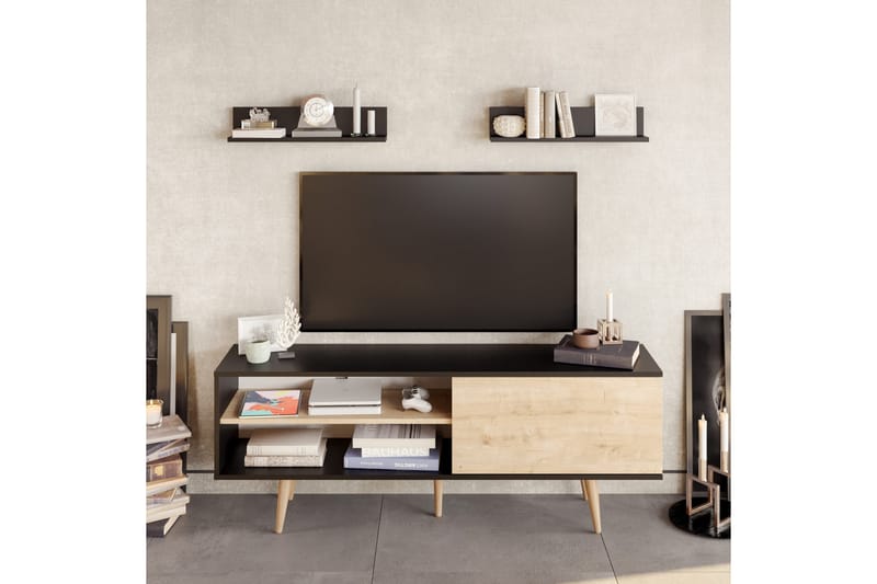 Rinorea Tv-möbelset 160x59 cm - Svart - Möbler - Tv möbel & mediamöbel - TV-möbelset