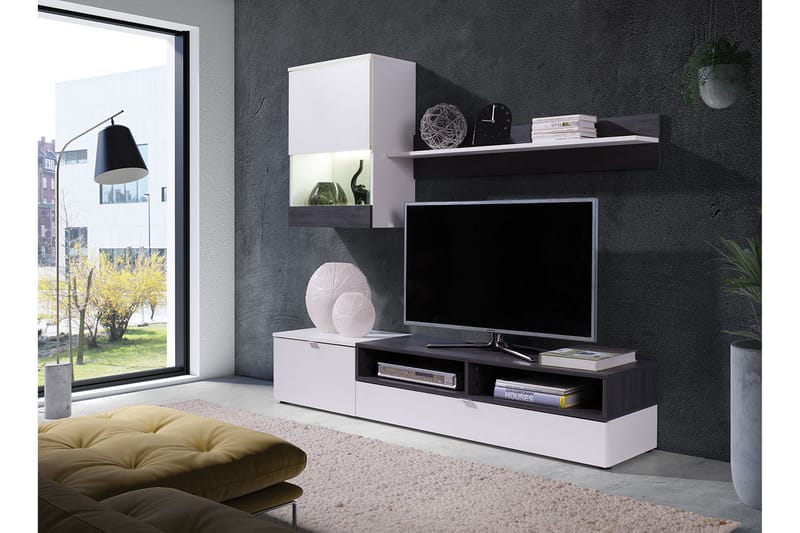 Roco TV-möbelset & LED - Vit - Möbler - Tv möbel & mediamöbel - Mediastativ & väggfäste - Väggfäste TV & stativ TV
