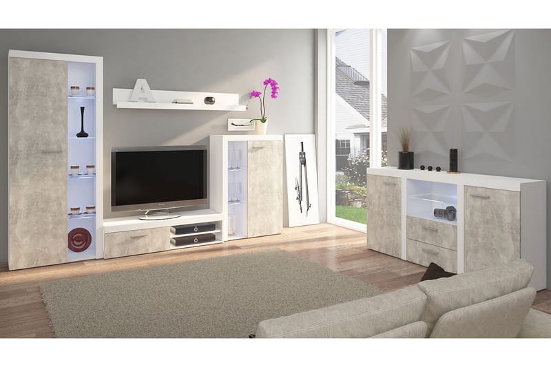 Rumba TV-möbel - Vit/Betong - Möbler - Tv möbel & mediamöbel - TV bänk & mediabänk