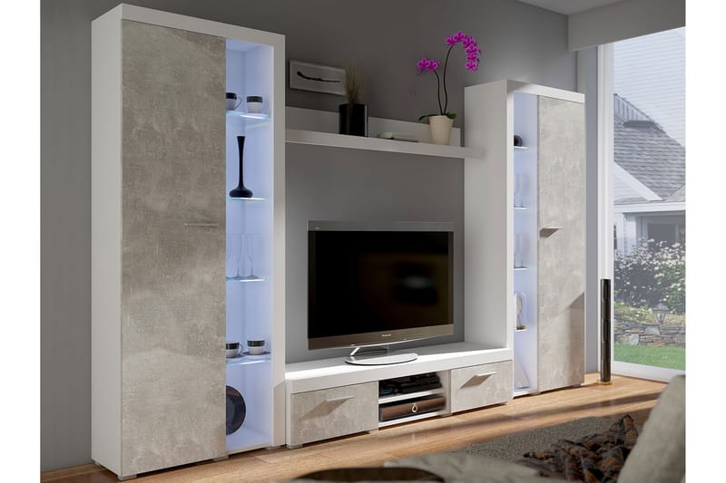 Rumba TV-möbelset 300x34x190 cm - Vit - Förvaring - Förvaringsmöbler - Sideboard & skänk