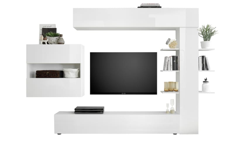 Sorano Elegant TV-möbelset 295 cm - Vit - Möbler - Tv möbel & mediamöbel - Mediastativ & väggfäste - Väggfäste TV & TV stativ