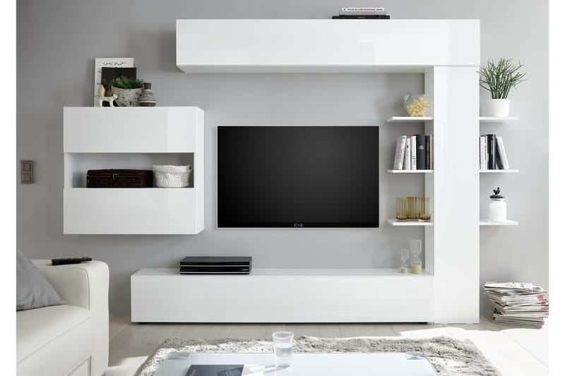Sorano Elegant TV-möbelset 295 cm - Vit - Möbler - Tv-möbler & mediamöbler - TV-möbelset
