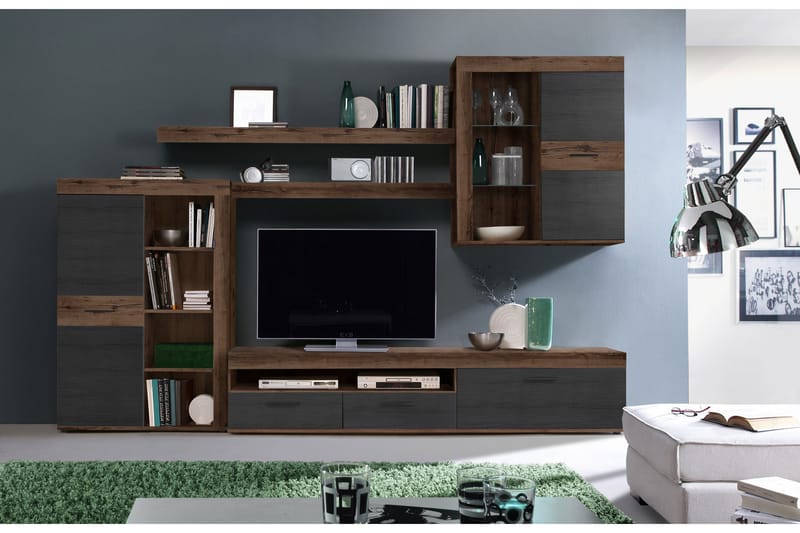 Sredets Tv-möbelset 41x300 cm - Brun/Svart - Möbler - Tv möbel & mediamöbel - TV-möbelset