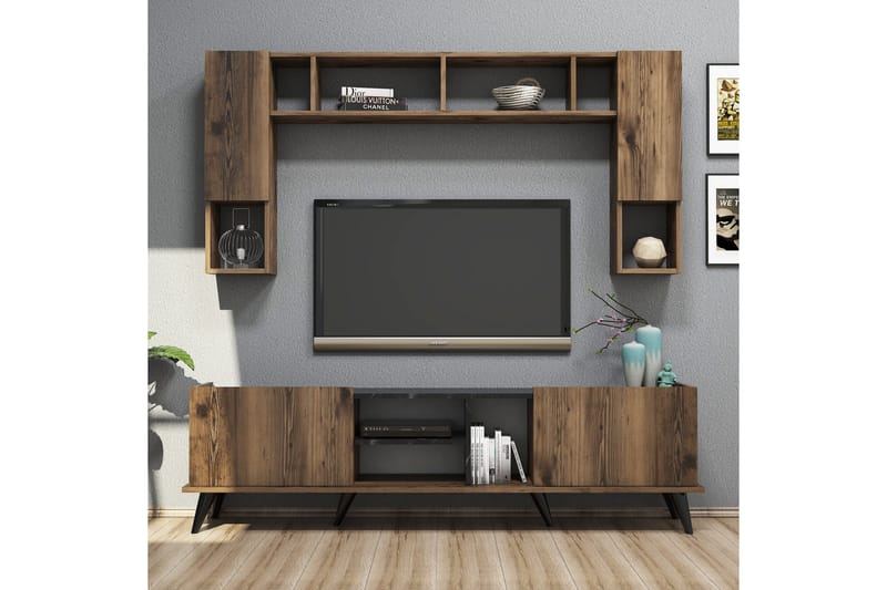TV-möbelset 34x180 cm 4 Skåp - Brun - Möbler - Tv möbel & mediamöbel - TV-möbelset