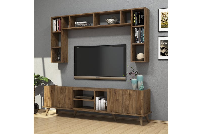 TV-möbelset 34x180 cm - Valnöt - Möbler - Tv-möbler & mediamöbler - TV-möbelset
