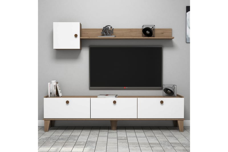 TV-möbelset 35x178 cm - Natur/Vit - Möbler - Tv möbel & mediamöbel - TV-möbelset