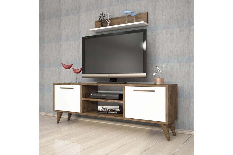 TV-möbelset 49x138 cm - Valnöt/Vit - Möbler - Tv möbel & mediamöbel - TV-möbelset