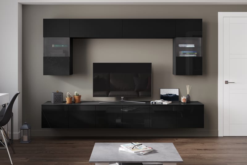 Udrigie Tv-Möbelset 41x240 cm - Akryl/Svart - Möbler - Tv möbel & mediamöbel - TV-möbelset