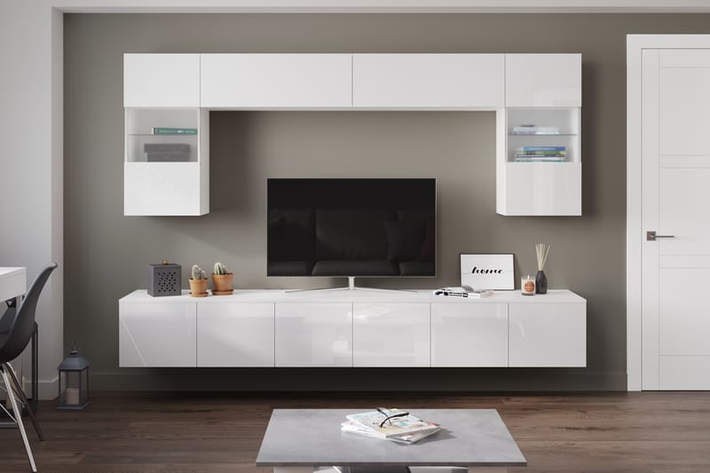 Udrigie Tv-Möbelset 41x240 cm - Akryl/Vit - Möbler - Tv möbel & mediamöbel - TV-möbelset