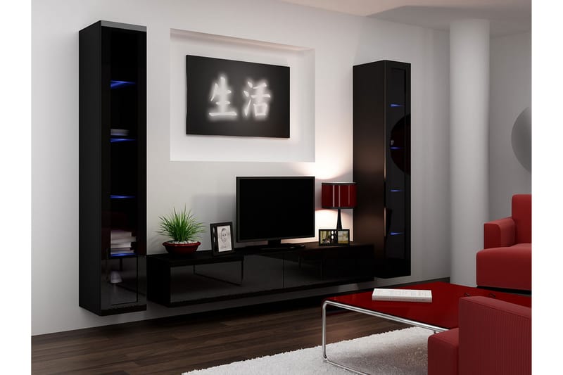 Vasil TV-möbelset 260x40x180 cm - Vit - Förvaring - Skåp - Förvaringsskåp