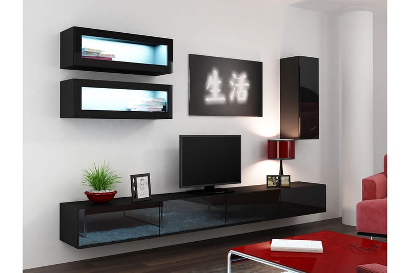 Vasil TV-möbelset 280x40x180 cm - Vit - Möbler - Tv möbel & mediamöbel - TV-möbelset