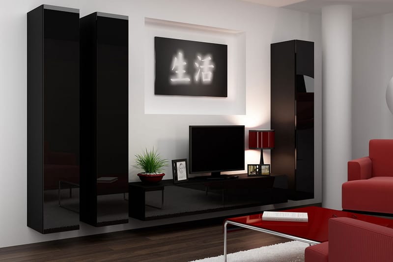 Vasil TV-möbelset 300x40x180 cm - Vit - Möbler - Tv möbel & mediamöbel - TV-möbelset