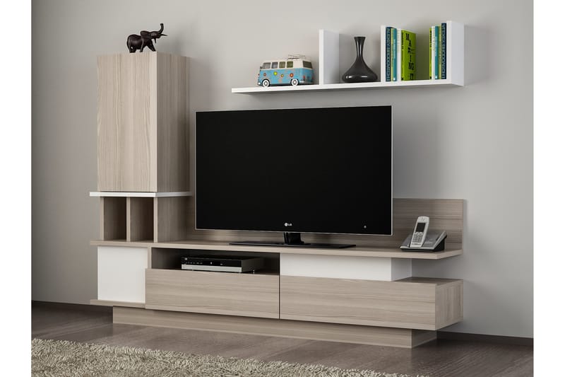Vintalle Tv-bänk med Dold Förvaring - Vit - Möbler - TV- & Mediamöbler - TV-möbelset