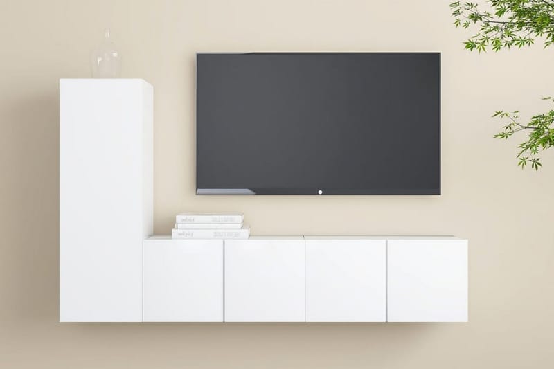 TV-skåp 3 delar vit spånskiva - Vit - Möbler - Tv möbel & mediamöbel - TV skåp