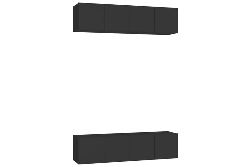 TV-skåp 4 st svart 60x30x30 cm spånskiva - Svart - Möbler - TV- & Mediamöbler - TV-skåp