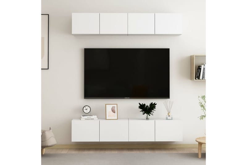 TV-skåp 4 st vit 80x30x30 cm spånskiva - Vit - Möbler - Tv möbel & mediamöbel - TV skåp
