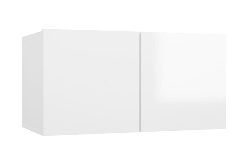 Väggmonterad TV-skåp vit högglans 60x30x30 cm - Vit - Möbler - Tv möbel & mediamöbel - TV skåp