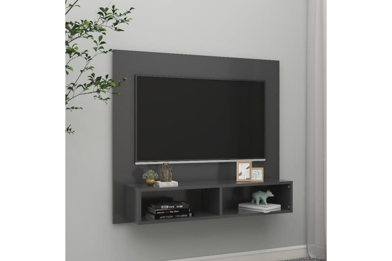 Väggmonterat tv-skåp grå 102x23,5x90 cm spånskiva - Grå - Möbler - Tv möbel & mediamöbel - TV skåp