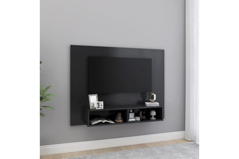 Väggmonterat tv-skåp grå 120x23,5x90 cm spånskiva - Grå - Möbler - Tv möbel & mediamöbel - TV skåp