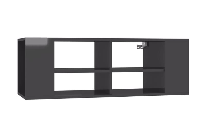 Väggmonterat tv-skåp grå högglans 102x35x35 cm spånskiva - Grå - Möbler - Tv möbel & mediamöbel - TV skåp