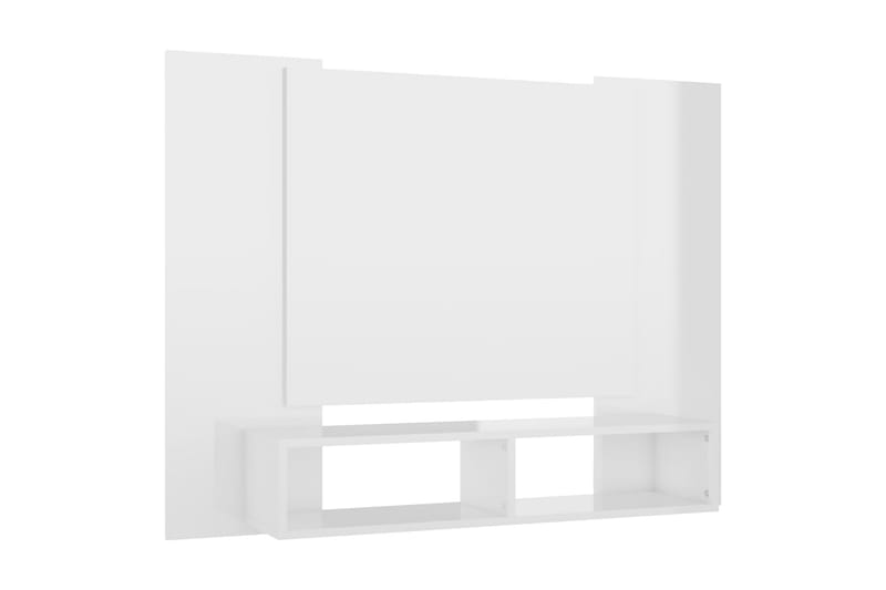 Väggmonterat tv-skåp vit högglans 120x23,5x90 cm spånskiva - Vit - Möbler - Tv möbel & mediamöbel - TV skåp