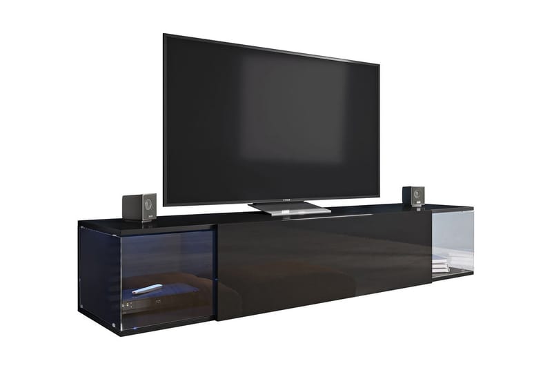 Vasil TV-skåp LED-belysning - Svart Högglans - Möbler - Tv möbel & mediamöbel - TV skåp