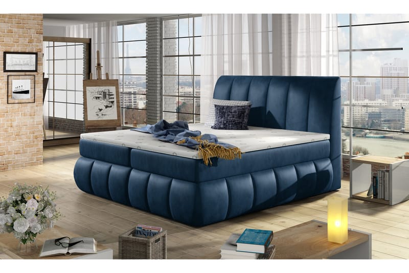 Fabara Ramsäng 140x200 cm - Blå - Möbler - Säng - Sängar med förvaring