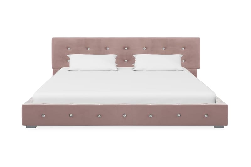 Säng med madrass rosa sammet 140x200 cm - Rosa - Möbler - Säng - Ramsäng & resårbotten