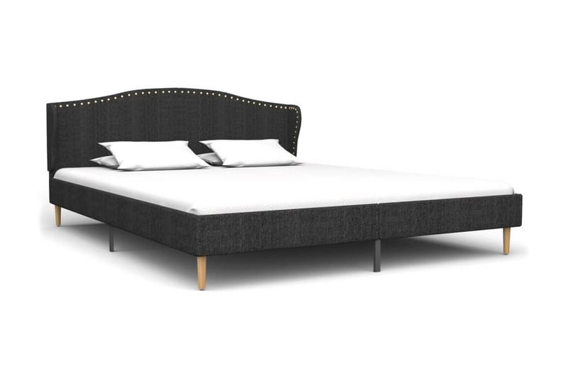 Säng med memoryskummadrass mörkgrå tyg 160x200 cm - Grå - Möbler - Säng - Ramsäng & resårbotten