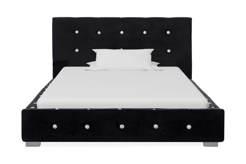 Säng med madrass svart sammet 90x200 cm - Svart - Möbler - Säng - Enkelsäng
